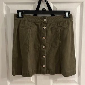 Divided Green Button Up Skirt